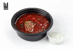 Борщ с говядиной и сметаной