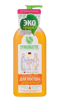 Гель-бальзам для мытья посуды SYNERGETIC биоразлагаемый в ассортименте, 0,5 л