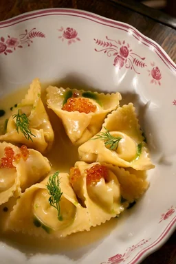 Равиоли с красной икрой
