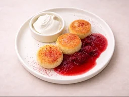 Сырники с клюквенным соусом